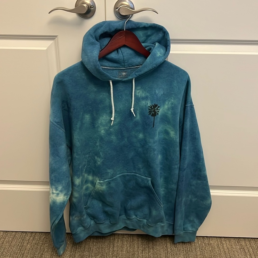 Men’s artist union hoodie, blue and green, Large